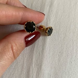 Brand new Kate spade round black and gold earring
